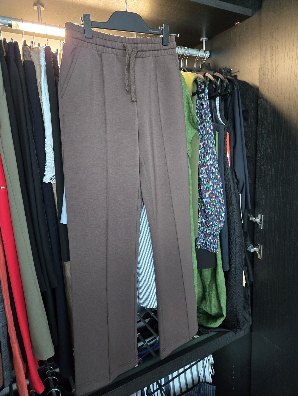 Reiss Men's Brown Drawstring Straight-Leg Joggers